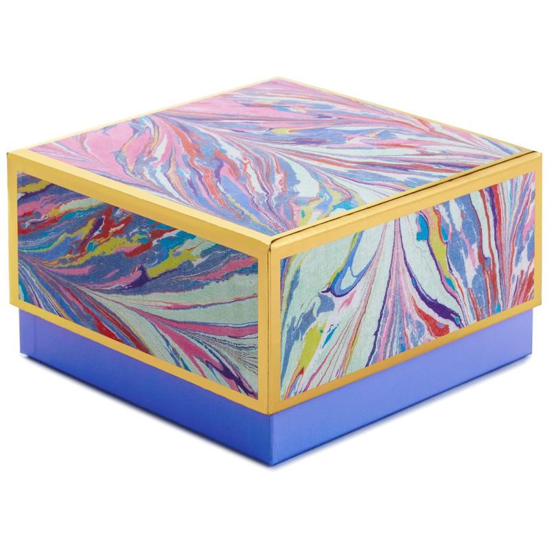 Periwinkle Marbled Medium Square Gift Box 7" Foldable Gift Box